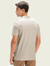 Men's Grey Casual Regular Fit Solid Half Sleeves Polo Tshirt