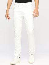 Mens White Slim Stretchable Jeans