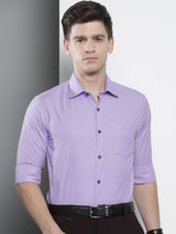 Men's Slim Fit Solid Full Sleeves Cutaway Collar Formal Shirt