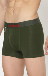 Men's Olive Mid-Rise Solid Trunk