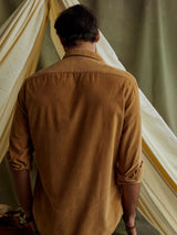 Men's Yellow Casual Regular Fit Solid Full Sleeves Shirt