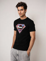 Men's Black Casual Oversized Fit Printed Half Sleeves Tshirt