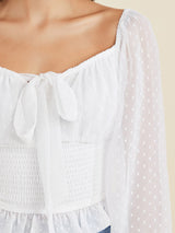 Women's White Casual Regular Fit Solid Full Sleeves Top