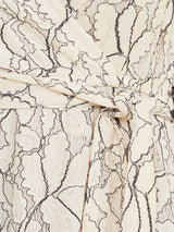 Women's Ethnic Motifs Printed Bishop Sleeves Tie Up Maxi Dress