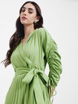 Women's Casual A-Line V-Neck Long Sleeves Maxi Dresses