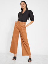 Women's Black Casual Regular Fit Solid Half Sleeves Shirt