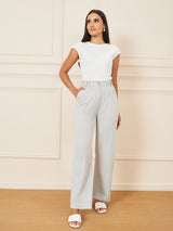 Women's Casual Straight Fit Ankle Length Pants with Pockets | Grey