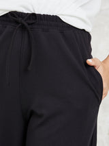 Women's Wide Leg Jogger with Side Slit | Black