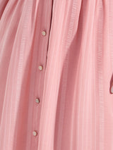 Women's Pink Volume Sleeve A-Line Maxi Dress