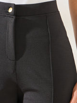 Women's Casual High Rise Wide Leg Pants with Pintuck Detail | Black