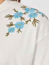 Women's White Casual Oversized Fit Printed Half Sleeves Tshirt