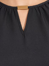 Women's Black Casual Regular Fit Solid Full Sleeves Top