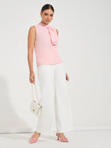 Women's Pink Formal Regular Fit Solid Sleeveless Top