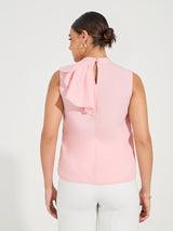 Women's Pink Formal Regular Fit Solid Sleeveless Top