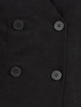 Women's Black Solid Sleeveless Blazer Midi Dress