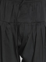 Men's Black Viscose Traditional Pathani Khan Suit Set