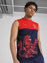 Mens Red Sports Regular Fit Sleeveless Tshirt