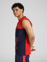 Mens Red Sports Regular Fit Sleeveless Tshirt
