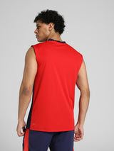 Mens Red Sports Regular Fit Sleeveless Tshirt
