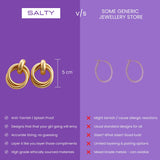 Women's Double Twist Gold Hoops Earrings Set