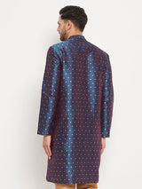 Men's Blue Festive Ethnic Full Sleeves Kurta