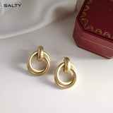 Women's Double Twist Gold Hoops Earrings Set