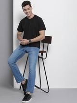 Men's Bootcut Solid Mid Rise Stretchable Jeans