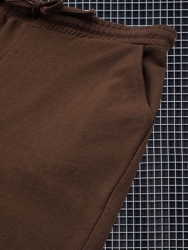 Women's Brown Casual Solid Regular Fit Trackpant