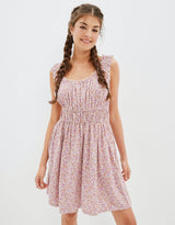 Women's Purple Casual Printed Sleeveless Mini Dress