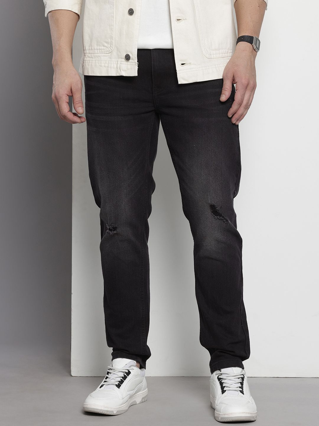 Men's Black Casual Slim Fit Jeans