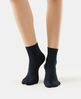 Women's Black Cotton Stretch Socks