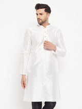 Men's White Festive Ethnic Full Sleeves Kurta