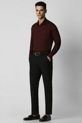 Men's Brown Party Slim Fit Solid Full Sleeves Shirt