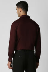 Men's Brown Party Slim Fit Solid Full Sleeves Shirt