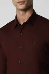 Men's Brown Party Slim Fit Solid Full Sleeves Shirt