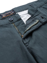 Men's Slim Fit Solid Mid Rise Stretchable Cuffed Cargos