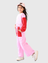 Girls Pink Casual Printed Regular Fit Full Sleeves Clothing Set