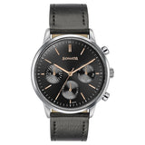 Men's Fashion Black Round Dial Watch - 77139SL03