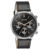 Men's Fashion Black Round Dial Watch - 77139SL03