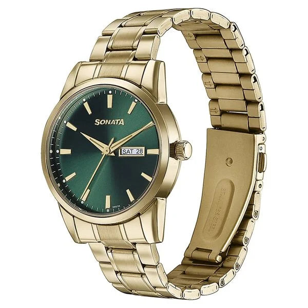 Men's Essential Green Round Dial Watch - 77147YM02
