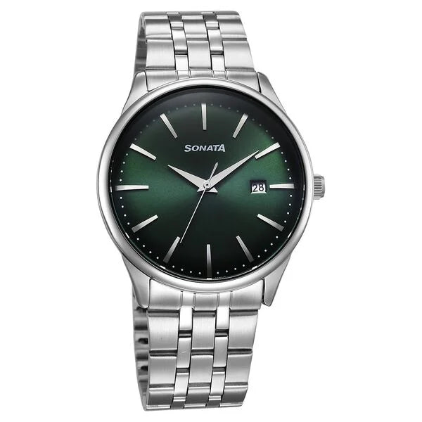 Men's Fashion Green Round Dial Watch - 77166SM02