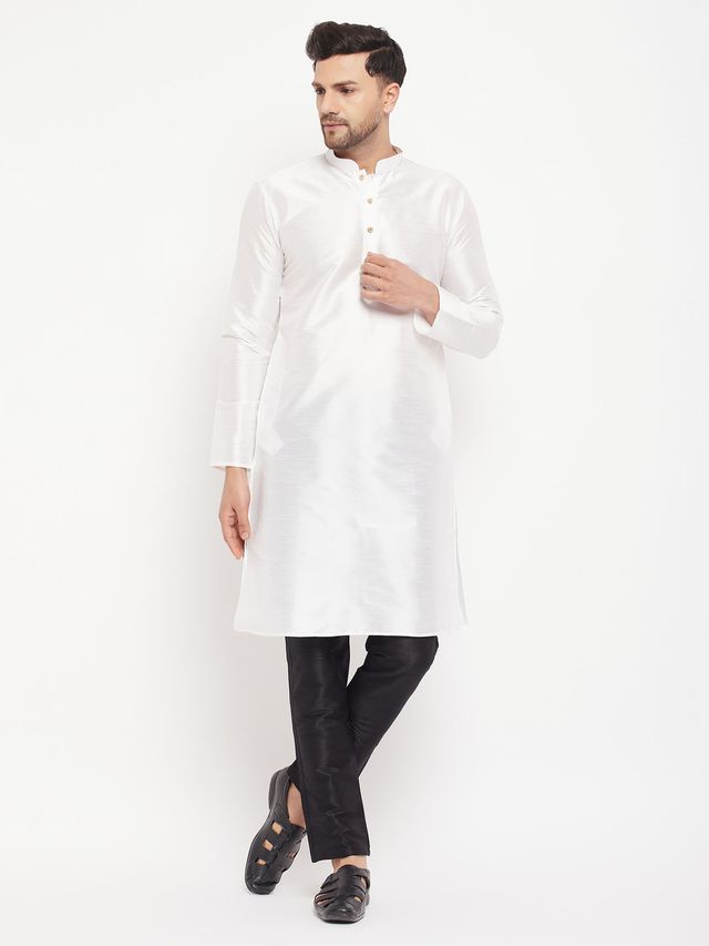 Men's White Festive Ethnic Full Sleeves Kurta