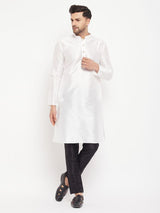 Men's White Festive Ethnic Full Sleeves Kurta
