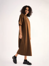 Women's Brown Oversized Tshirt Dress