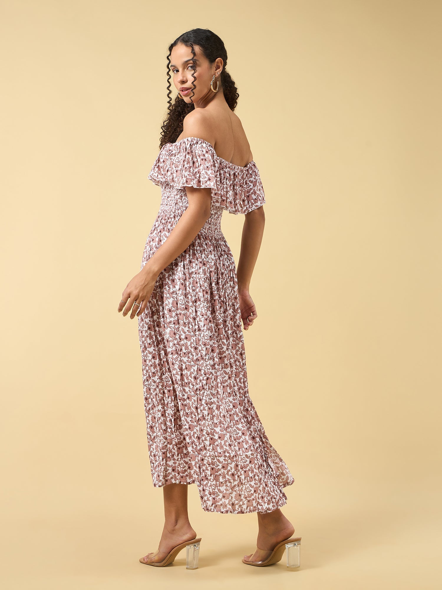 Women's Beige Casual A-Line Dress