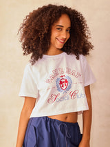 Women's White Cropped Boxy Tshirt with Graphic