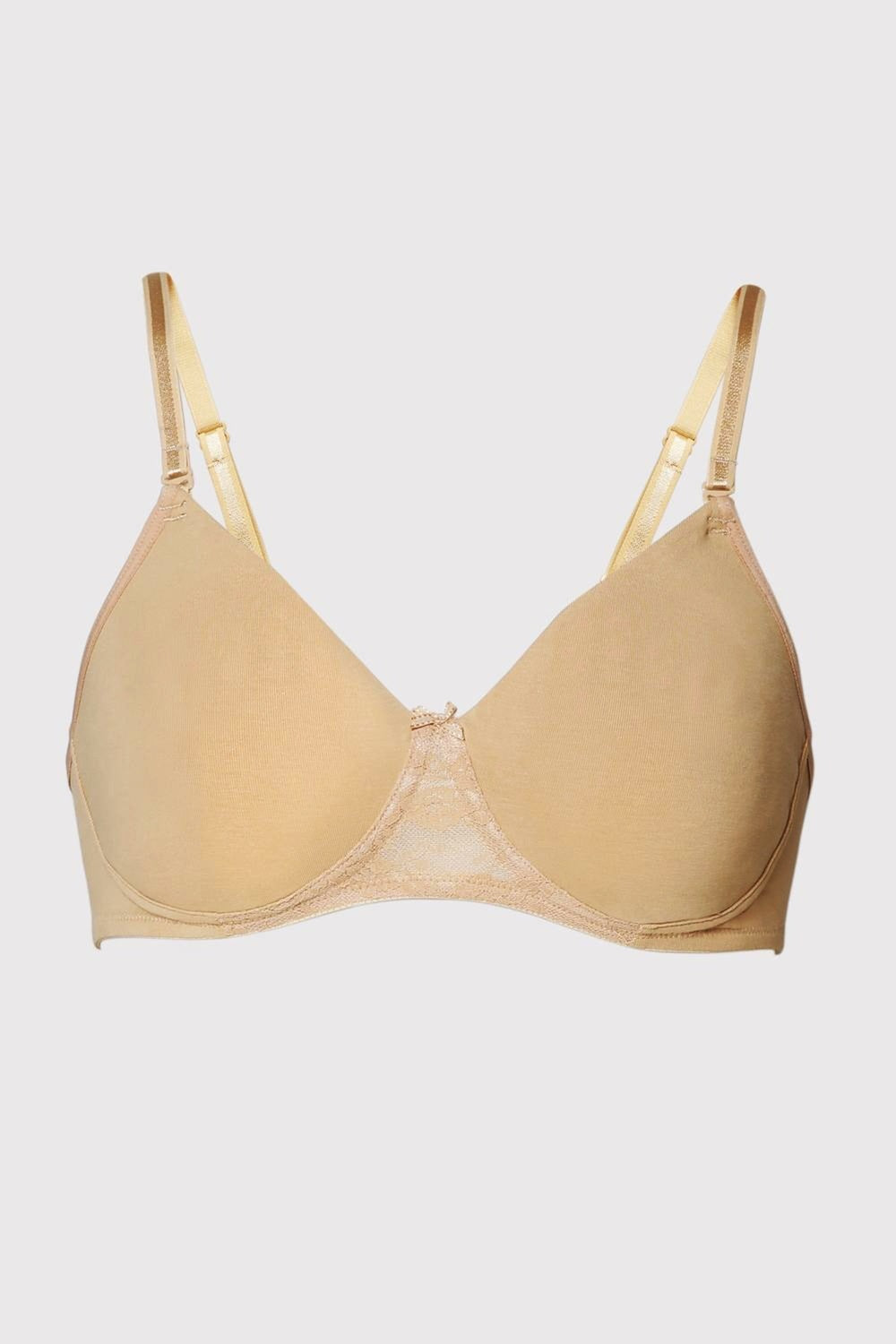 Women's Peach Solid Hook Bra