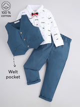 Boys Navy Party Full Sleeves Formal Set