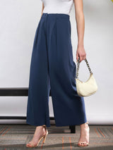 Women's Blue Casual Solid Regular Fit Pants