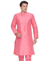 Men's Pink Festive Ethnic Full Sleeves Kurta